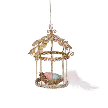 WIRE JEWEL BIRDCAGE ORANMENT