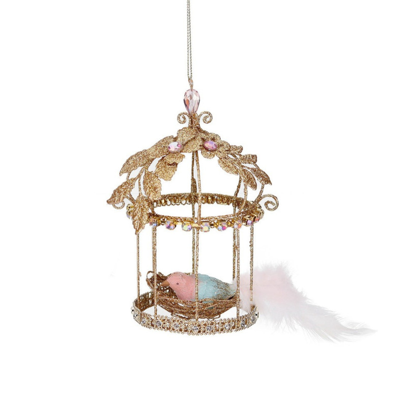 WIRE JEWEL BIRDCAGE ORANMENT