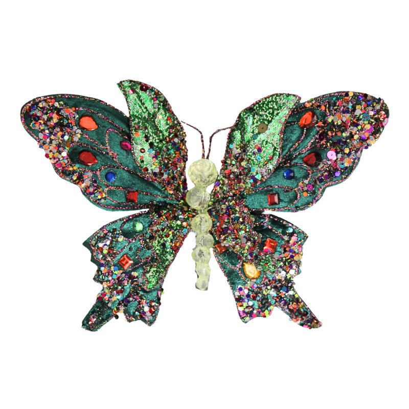 BUTTERFLY ORNAMENT MULTI EMERALD M