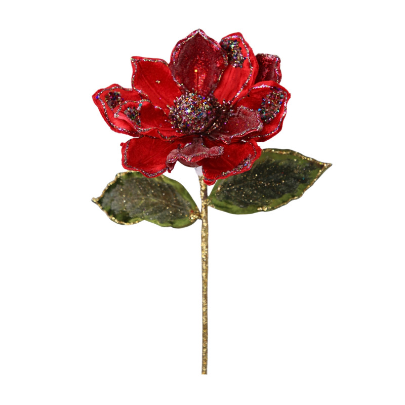 DECORATIVE FLOWER MAGNOLIA MULTI RED S