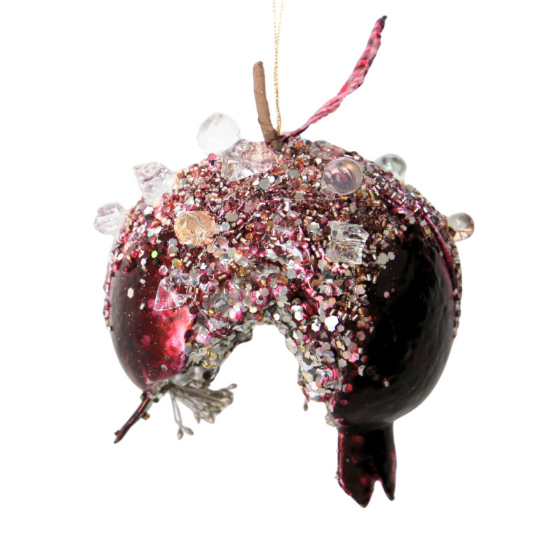 FESTIVE BURGUNDY POMEGRANATE ORANMENT