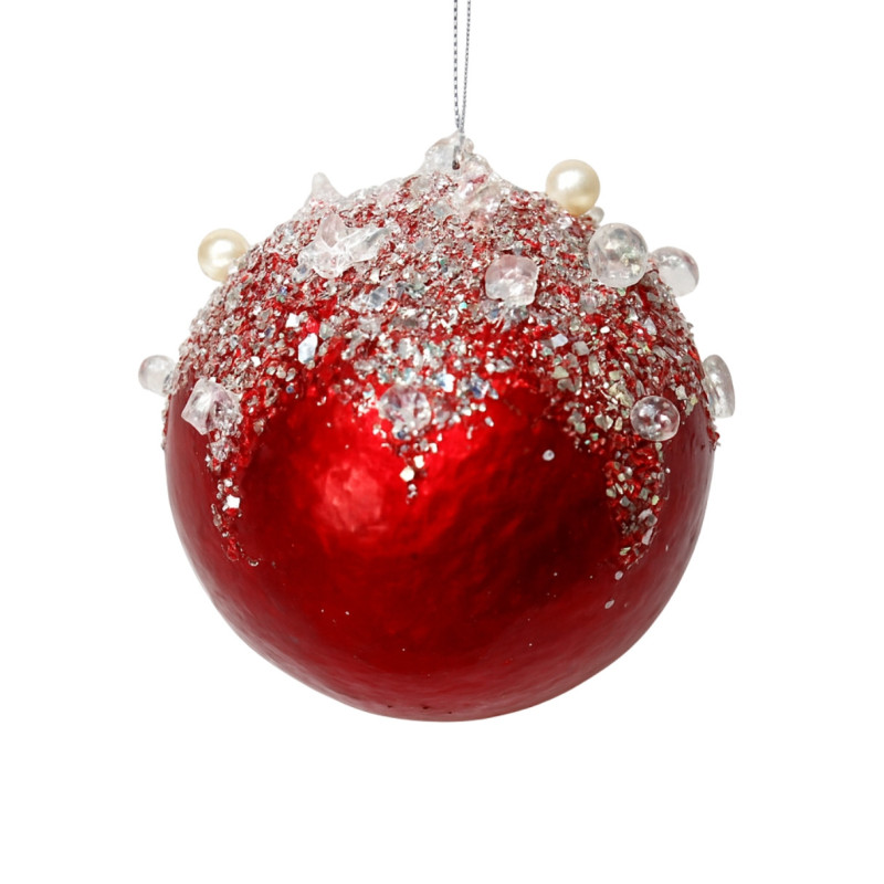 ORNAMENT BALL RED/SILVER