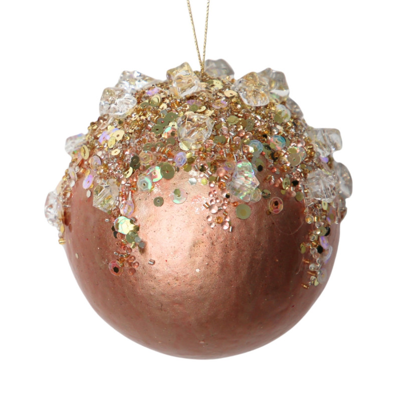 FESTIVE BALL ROSE GOLD ORNAMENT L