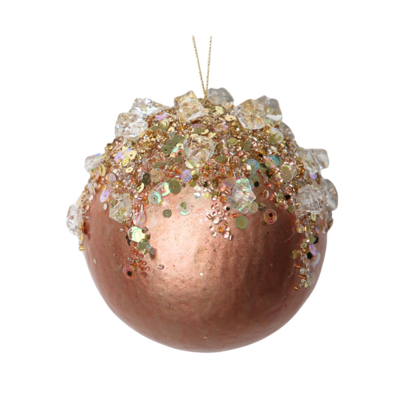 FESTIVE BALL ROSE GOLD ORNAMENT M