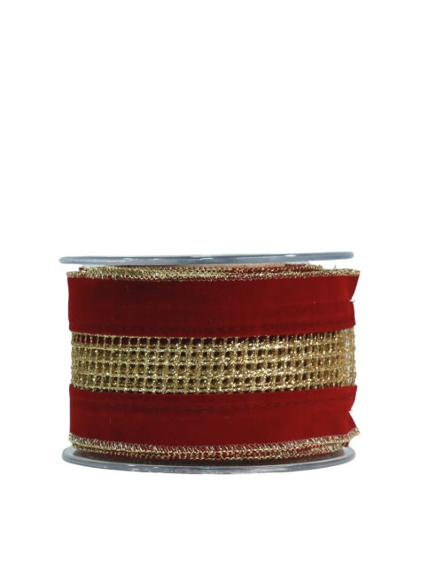VELVET RIBBON WITH GOLD MESH