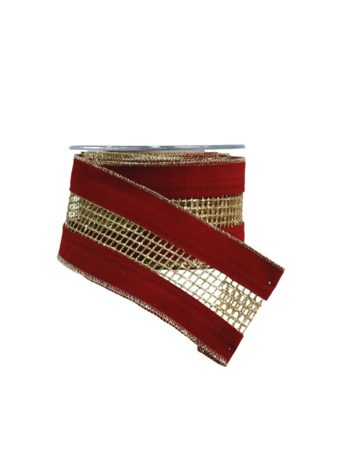 VELVET RIBBON WITH GOLD MESH