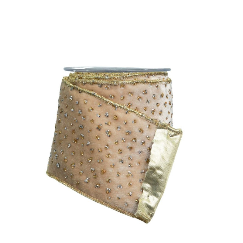 BEIGE RIBBON WITH DOTS