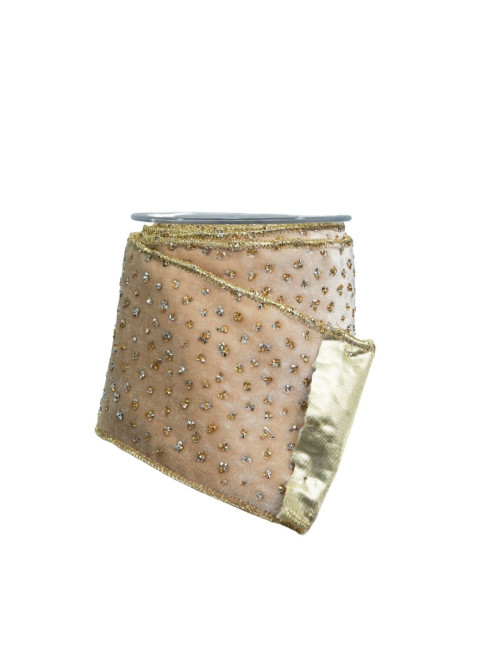 BEIGE RIBBON WITH DOTS