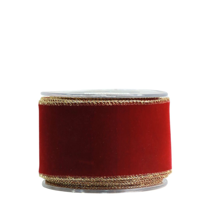 BURGUNDY VELVET RIBBON  7cm x 9m