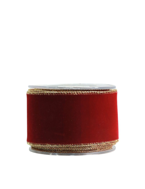 BURGUNDY VELVET RIBBON  7cm x 9m