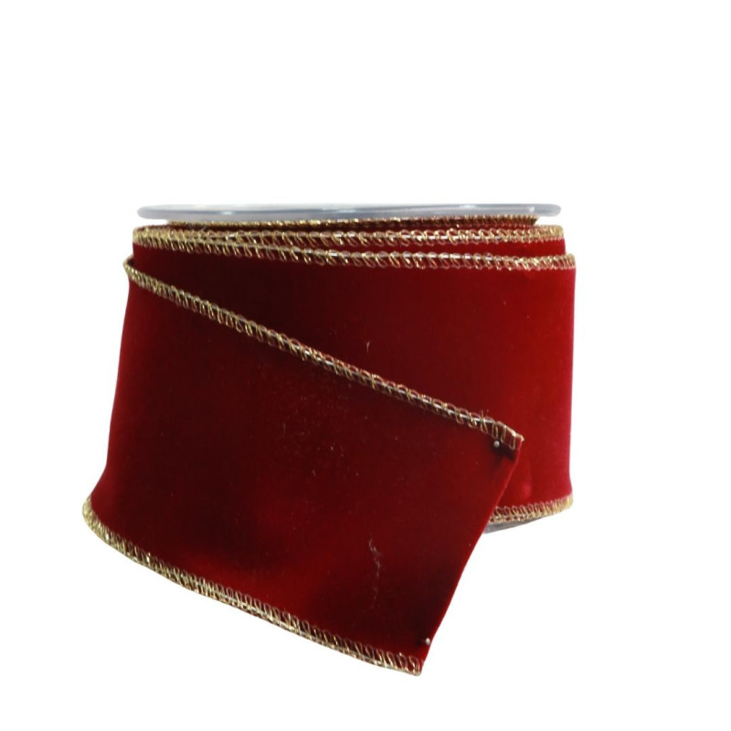 BURGUNDY VELVET RIBBON  7cm x 9m