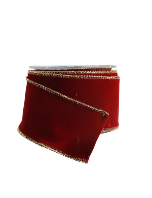 BURGUNDY VELVET RIBBON  7cm x 9m