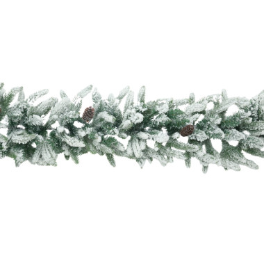 SNOW GARLAND WITH PINE CONES