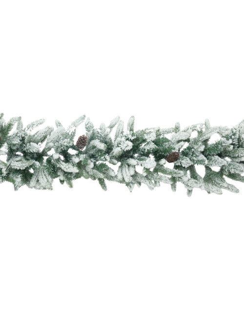 SNOW GARLAND WITH PINE CONES