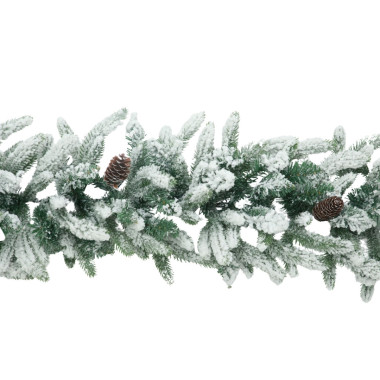 SNOW GARLAND WITH PINE CONES