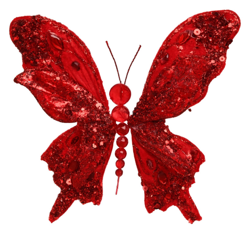 BUTTERFLY ORNAMENT RED M