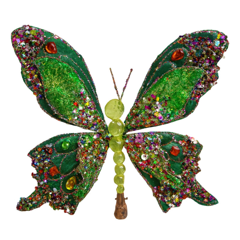 BUTTERFLY ORNAMENT MULTI EMERALD M