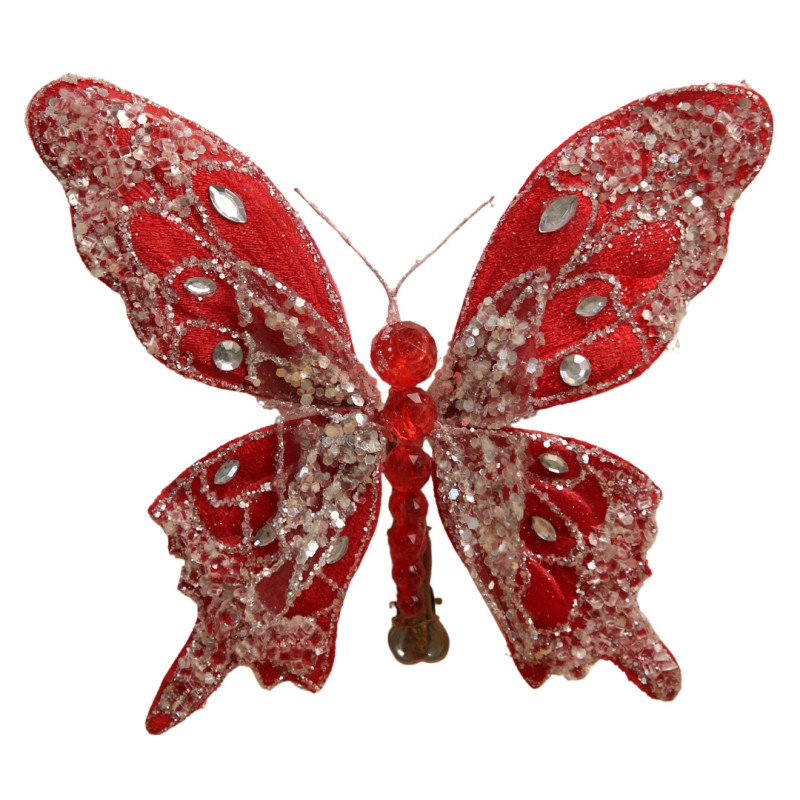 Red butterfly with sparkles
