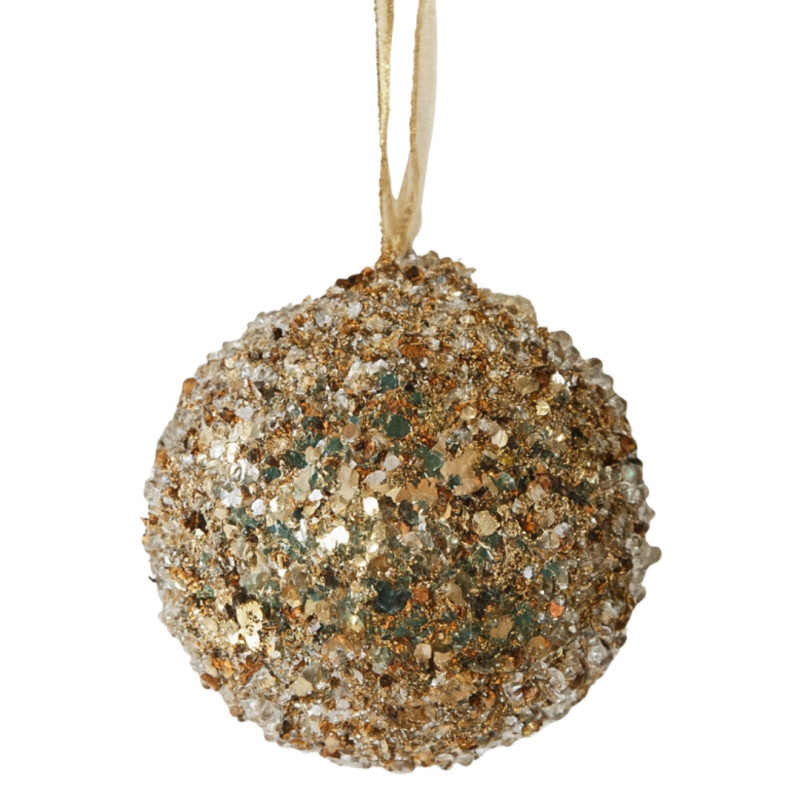 GOLD STONE BALL ORNAMENT