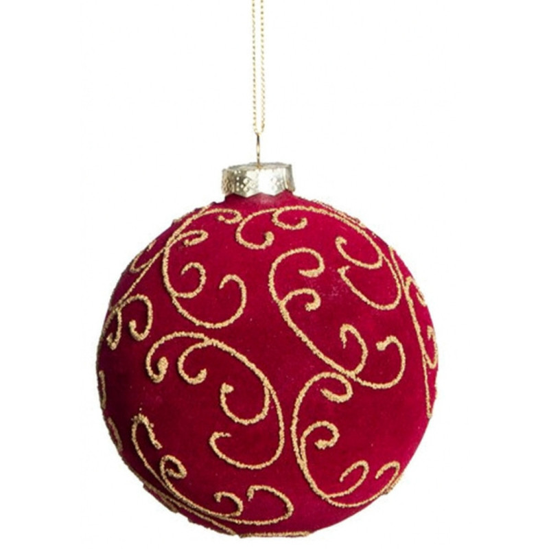 GOLD STRIPED BALL ORNAMENT M