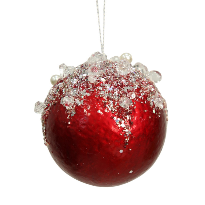 ORNAMENT BALL RED/SILVER