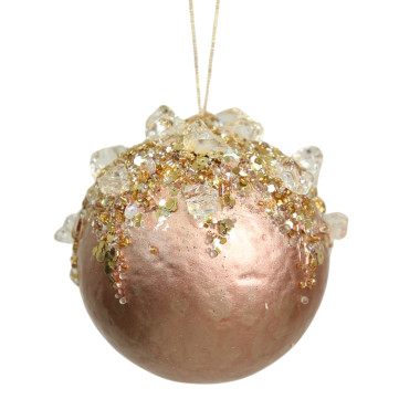 FESTIVE BALL ROSE GOLD ORNAMENT L