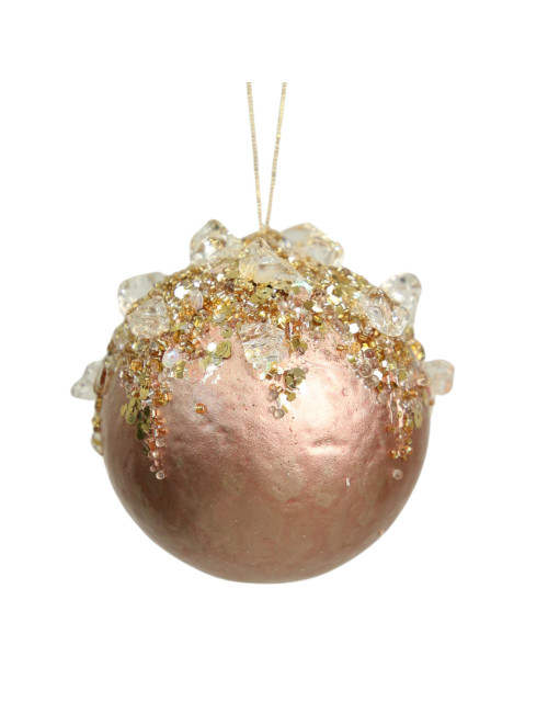 FESTIVE BALL ROSE GOLD ORNAMENT L