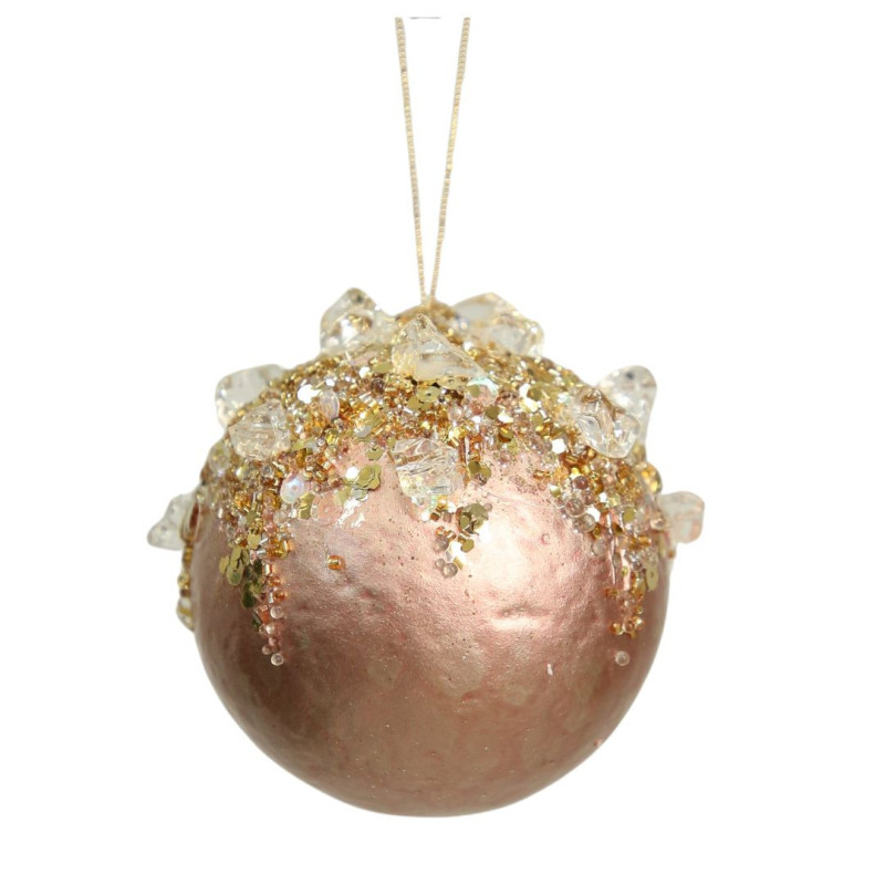 FESTIVE BALL ROSE GOLD ORNAMENT M