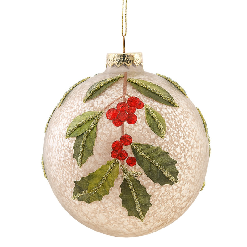 WHITE BALL ORNAMENT