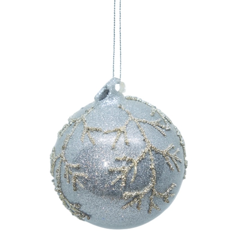 GREY BALL WITH SNOWFLAKES