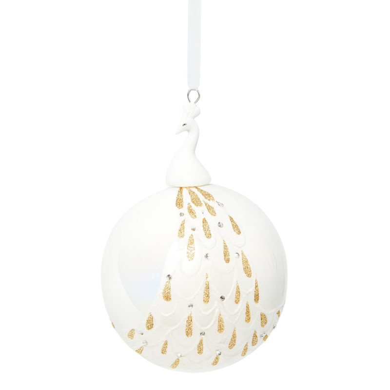 WHITE PEACOCK BALL L