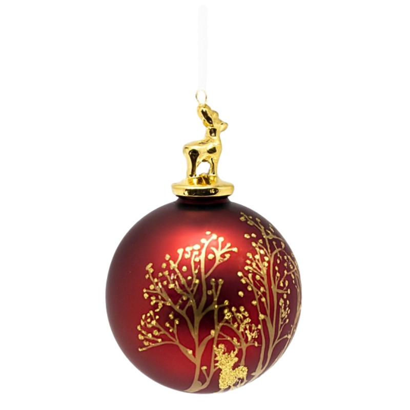 BURGUNDY BALL WITH TREES