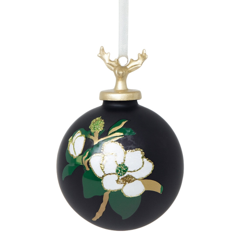BLACK FLOWERS DEER BALL