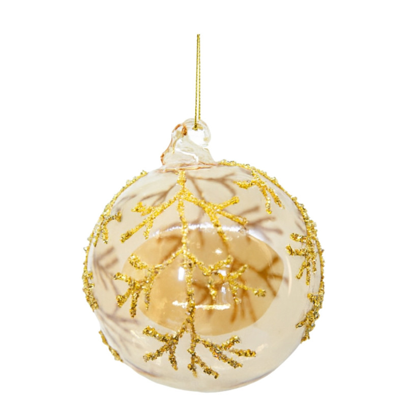 GOLD BALL WITH SNOWFLAKES S