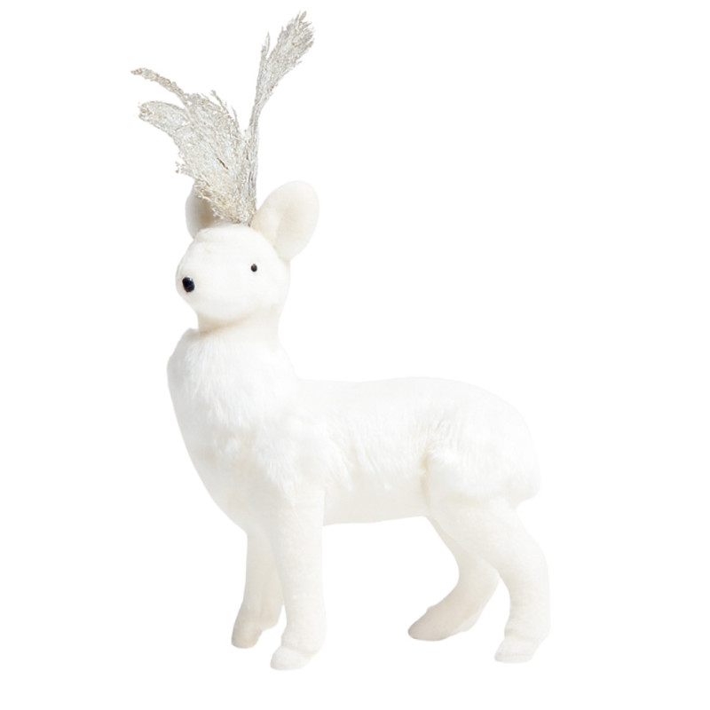 WHITE DEER WITH GLITTER