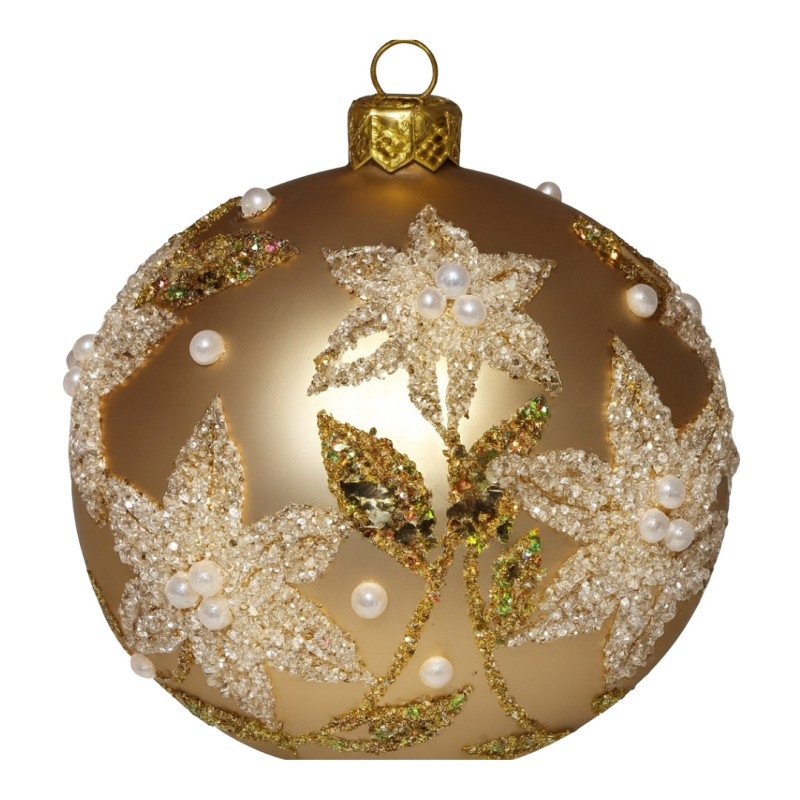 BALL WITH LILIES AND PEARLS ORNAMENT