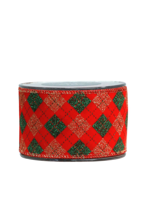 RED RIBBON WITH RHOMBUS