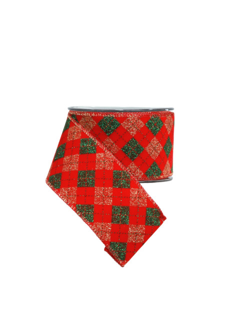 RED RIBBON WITH RHOMBUS