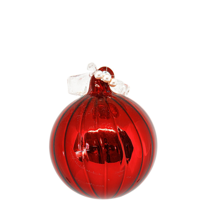 RED BALL ORNAMENT WITH BEAD