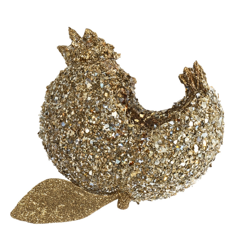 GOLD POMEGRANATE WITH GLITTER ORNAMENT