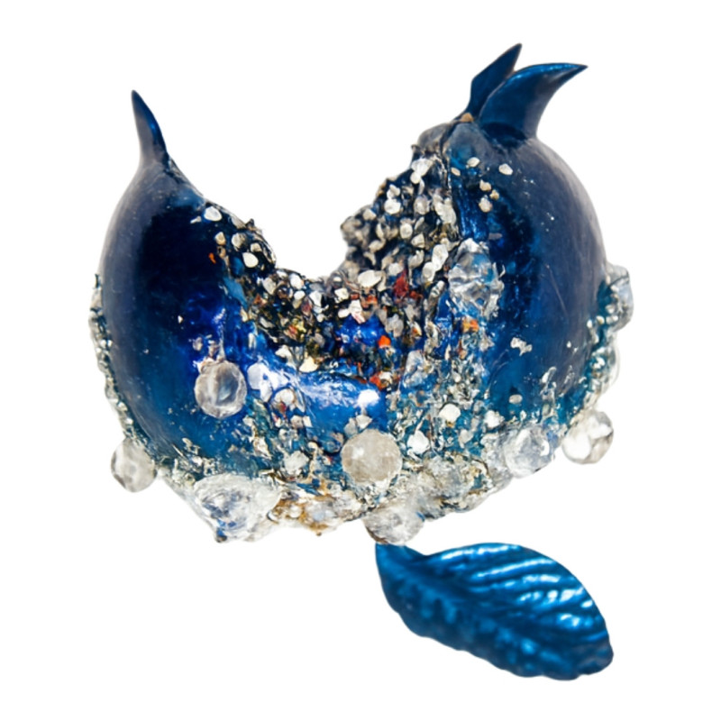 BLU POMEGRANATE WITH CRYSTALS