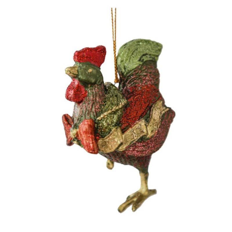 HOLIDAY OLIVE ROOSTER ORNAMENT