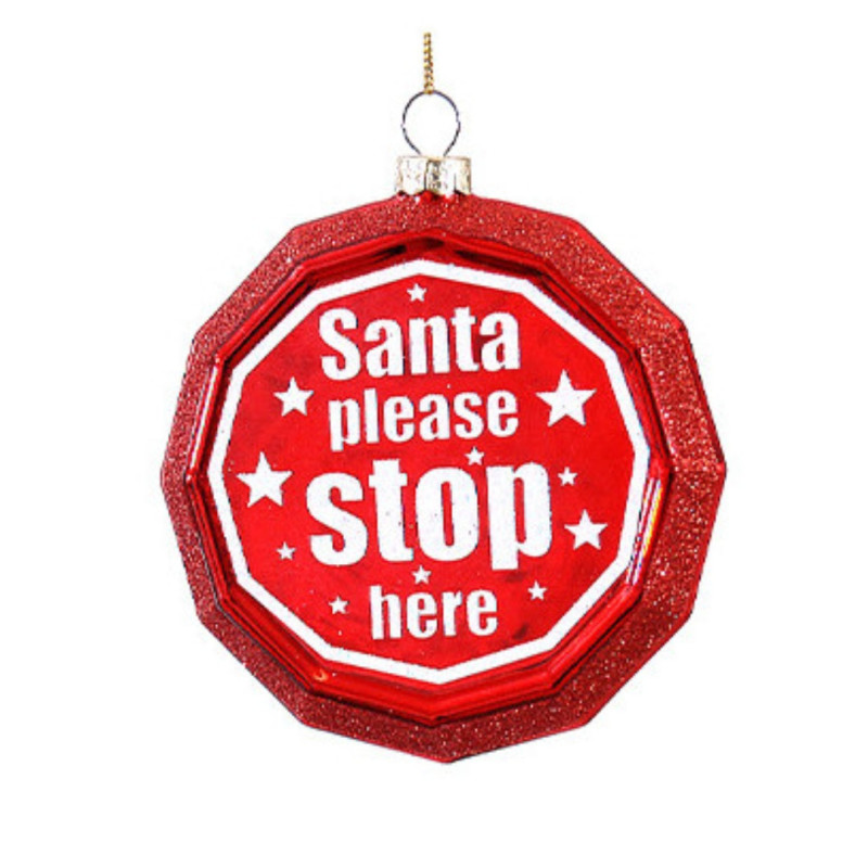 SANTA PLEASE STOP HERE SIGN