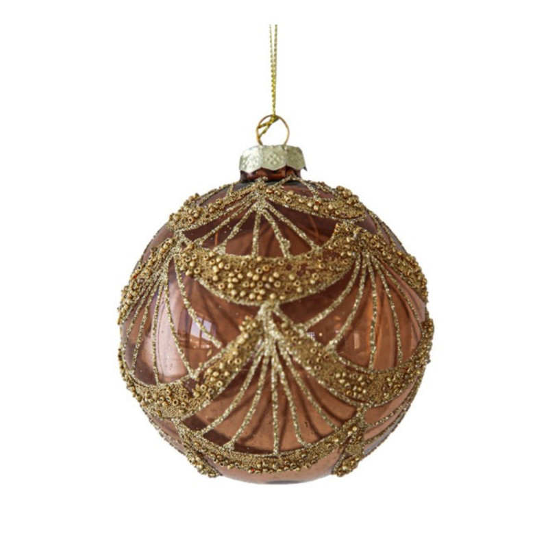 BROWN CHRISTMAS BALL WITH GLITTER