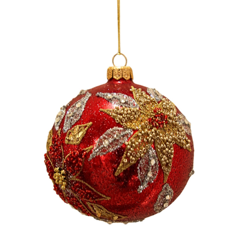 RED & GOLD CRYSTAL ORNAMENT