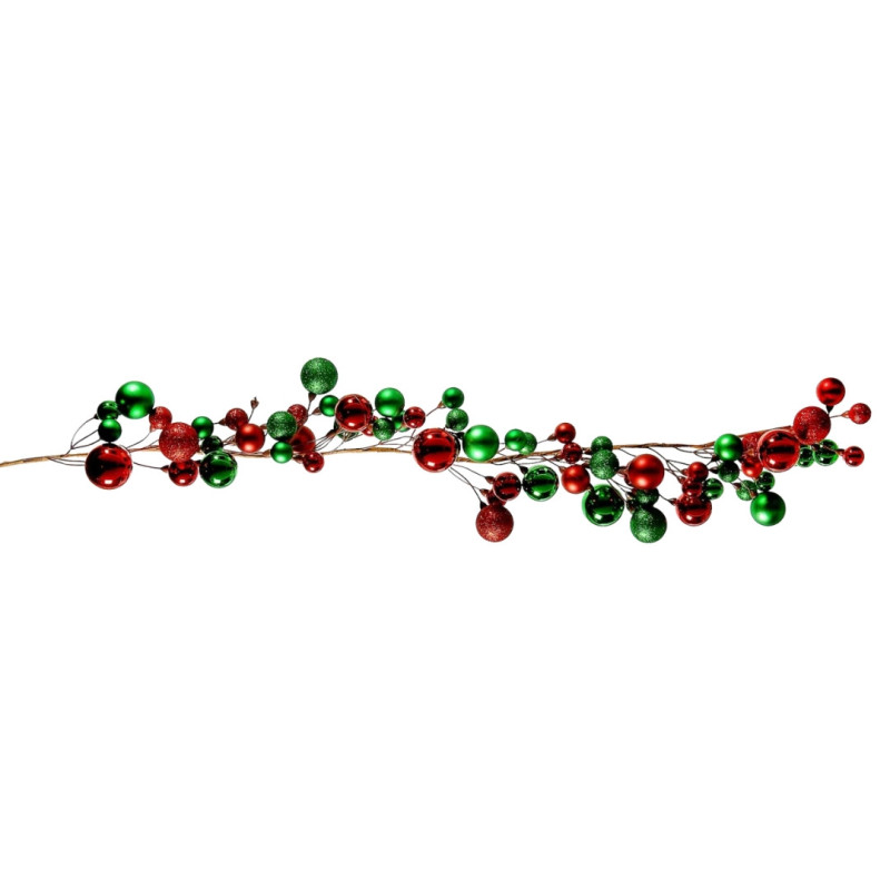 GARLAND WITH RED AND GREEN BALLS