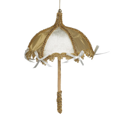 WHITE & GOLD UMBRELLA ORNAMENT