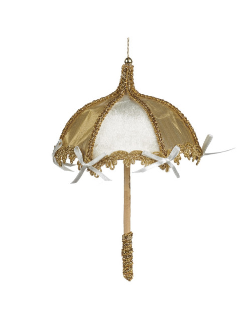 WHITE & GOLD UMBRELLA ORNAMENT