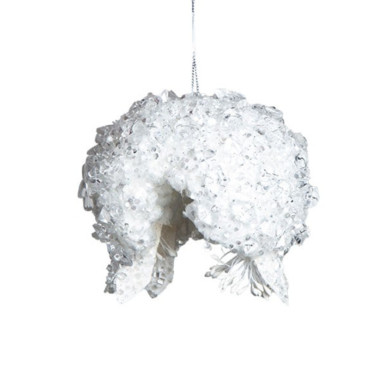 WHITE CRYSTAL POMEGRANATE ORNAMENT