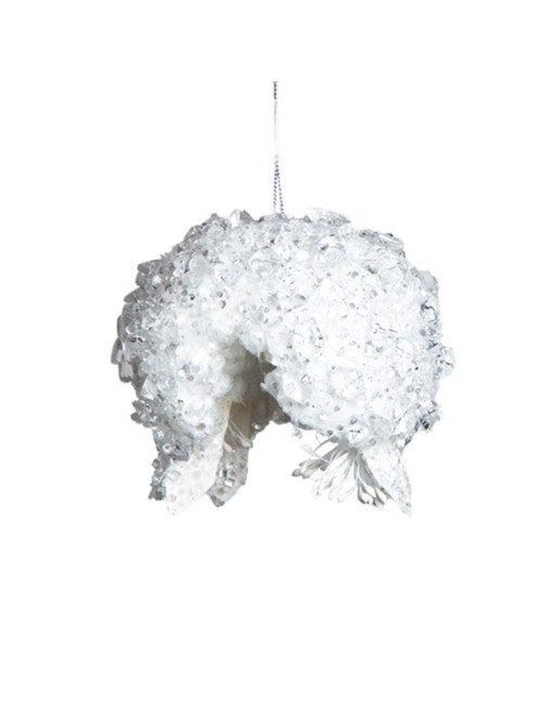 WHITE CRYSTAL POMEGRANATE ORNAMENT